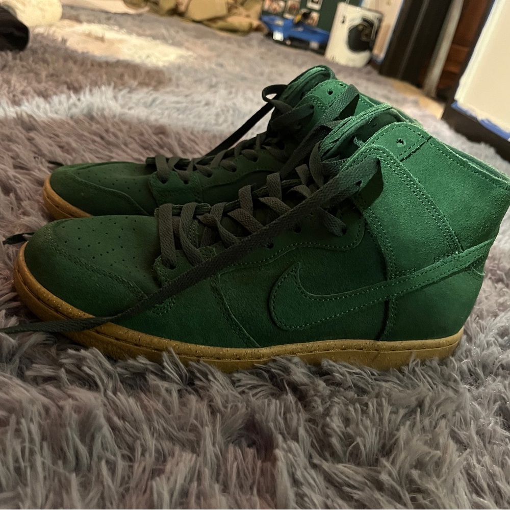Green Nike sneakers